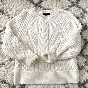 Banana Republic Winter White Cable Knit Sweater (Small)
